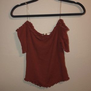 Off the shoulder pink top